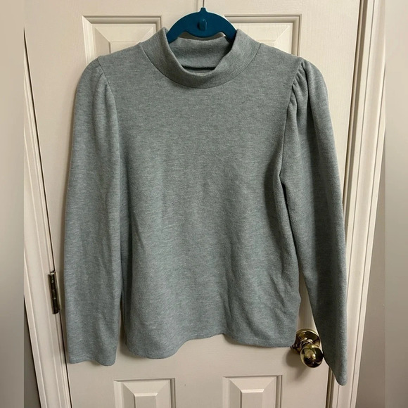 Madewell Tops - Madewell (Re)Sourced Plush Cozy Mock Neck Puff Sleeve Top Size Medium